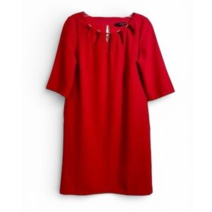 SANGRIA Women’s Red Shift Dress With Sleeves Size 6